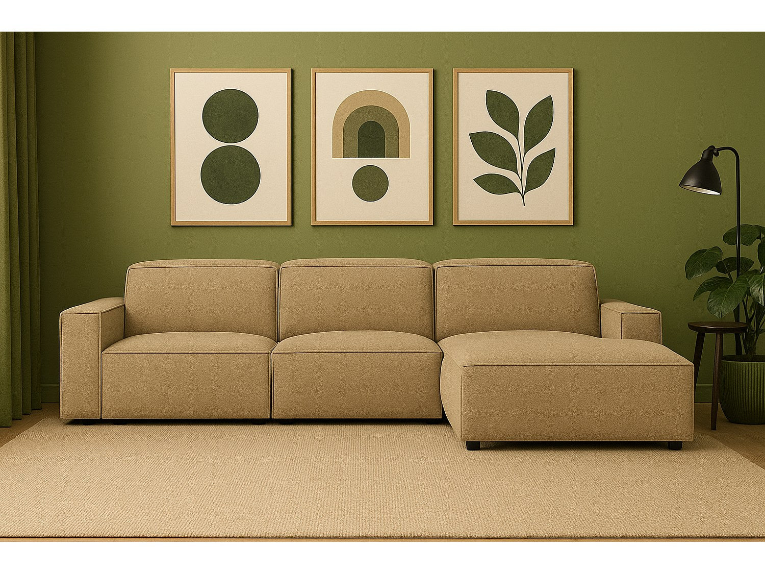 Canapé modulable marron tissu