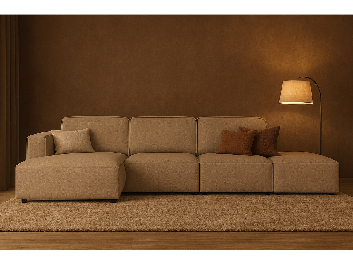 Canapé modulable beige tissu