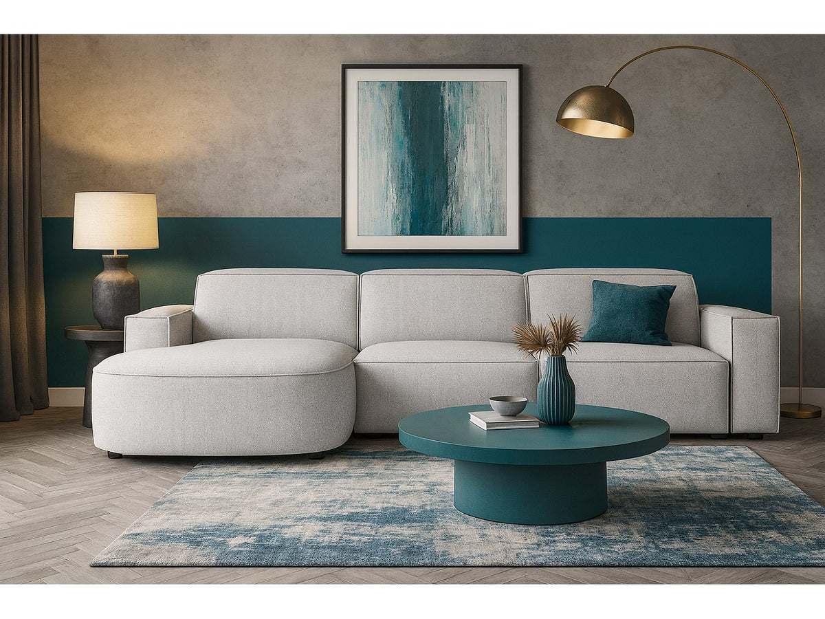 Canapé modulable gris tissu