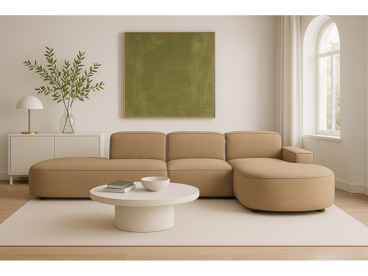 Angle pour canapé modulable marron tissu