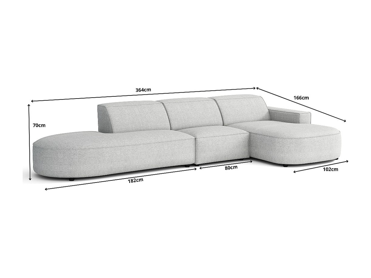 Angle pour canapé modulable marron tissu
