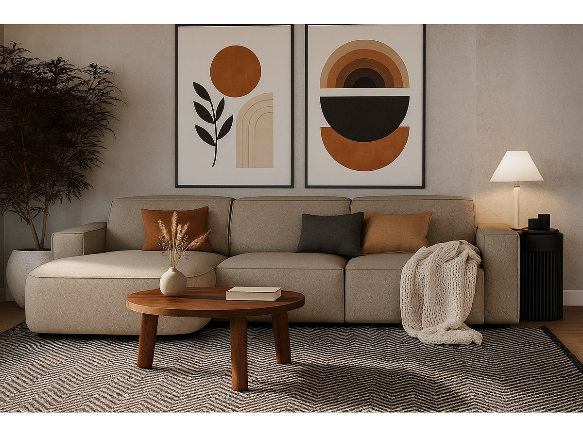 Canapé modulable beige tissu