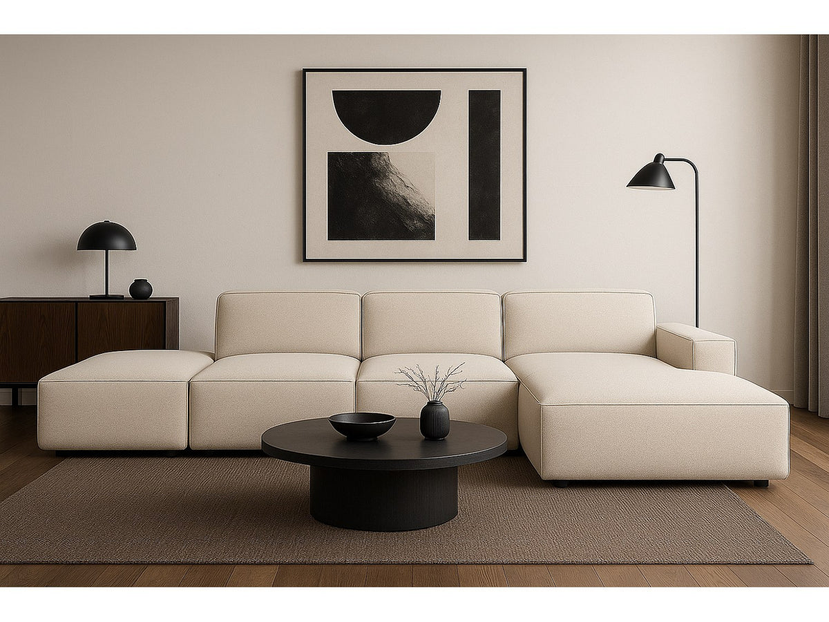 Canapé modulable beige tissu