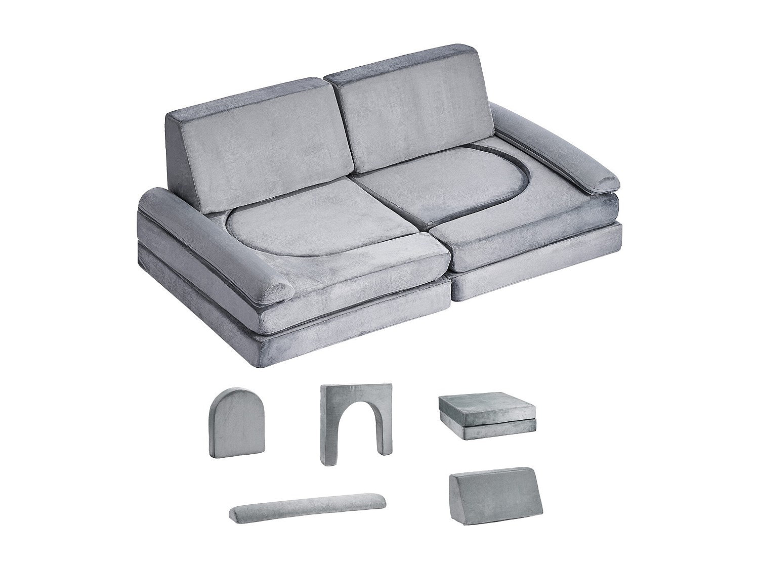 Canapé modulable convertible gris