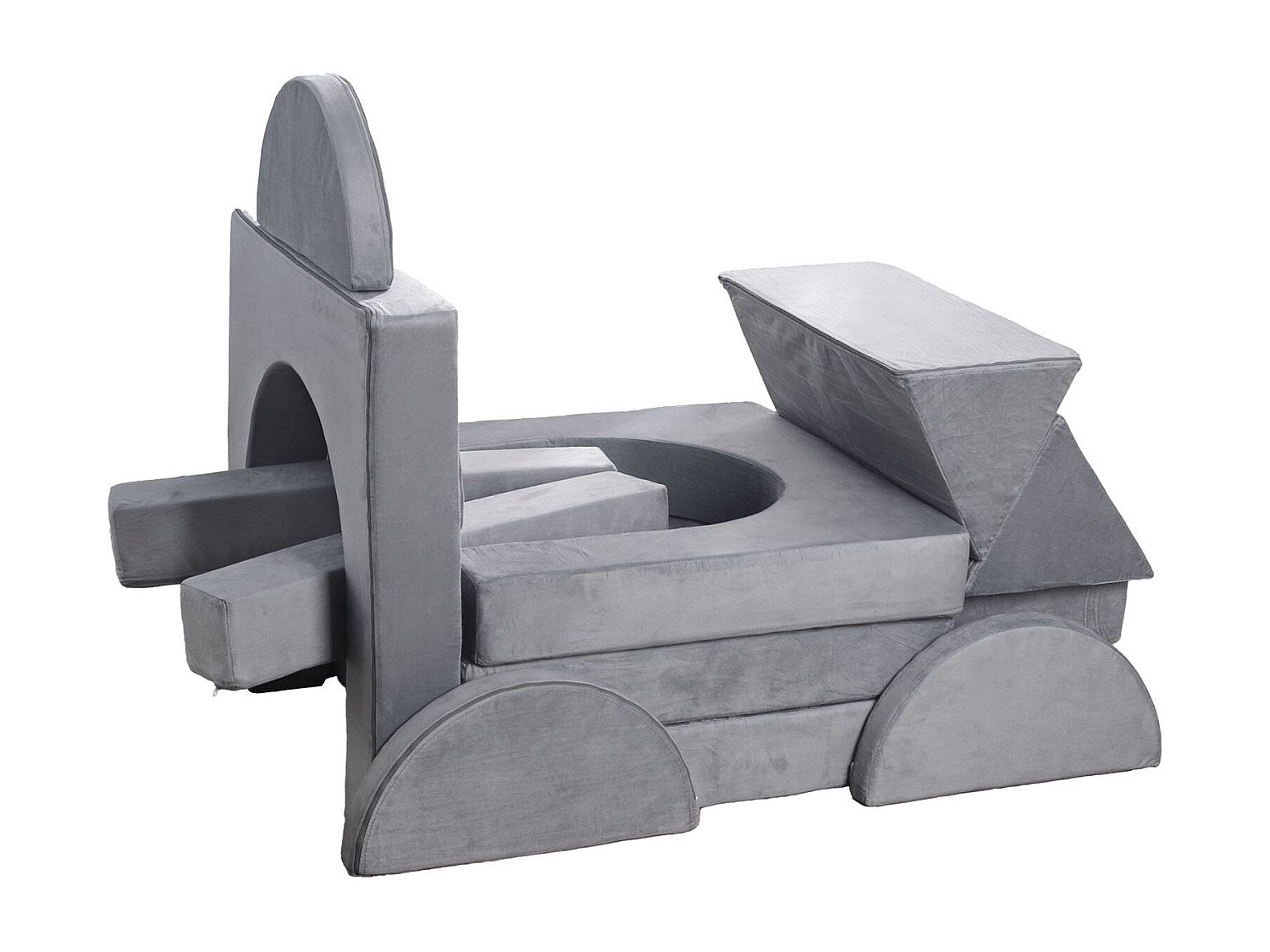 Canapé modulable convertible gris