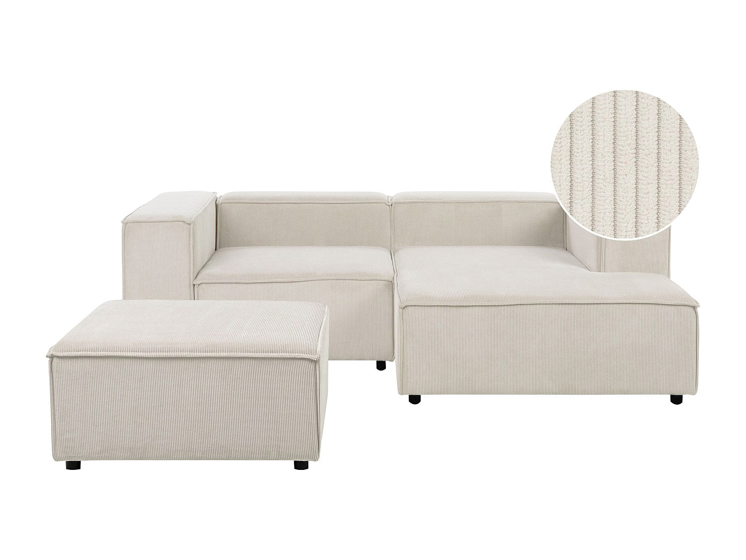 Angle pour canapé modulable 3 places blanc velours