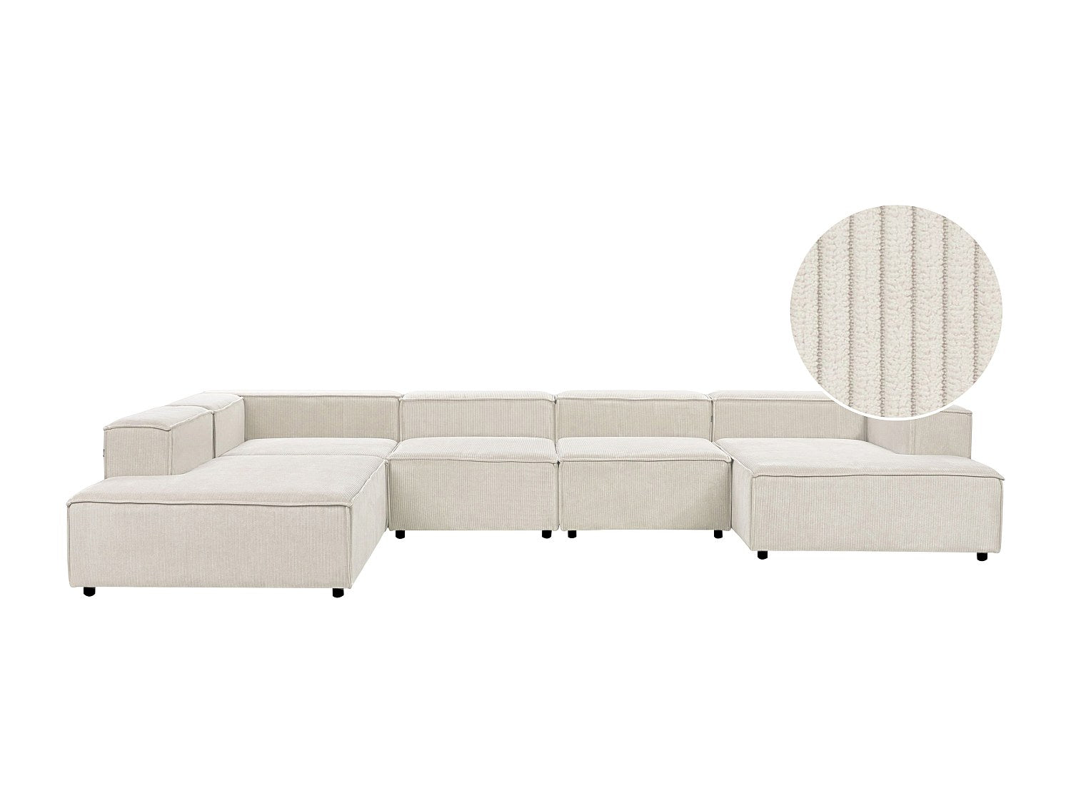 Angle pour canapé modulable 5 places blanc velours