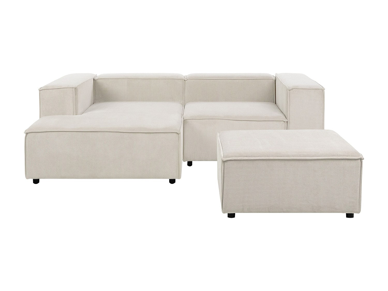Angle pour canapé modulable 3 places blanc velours