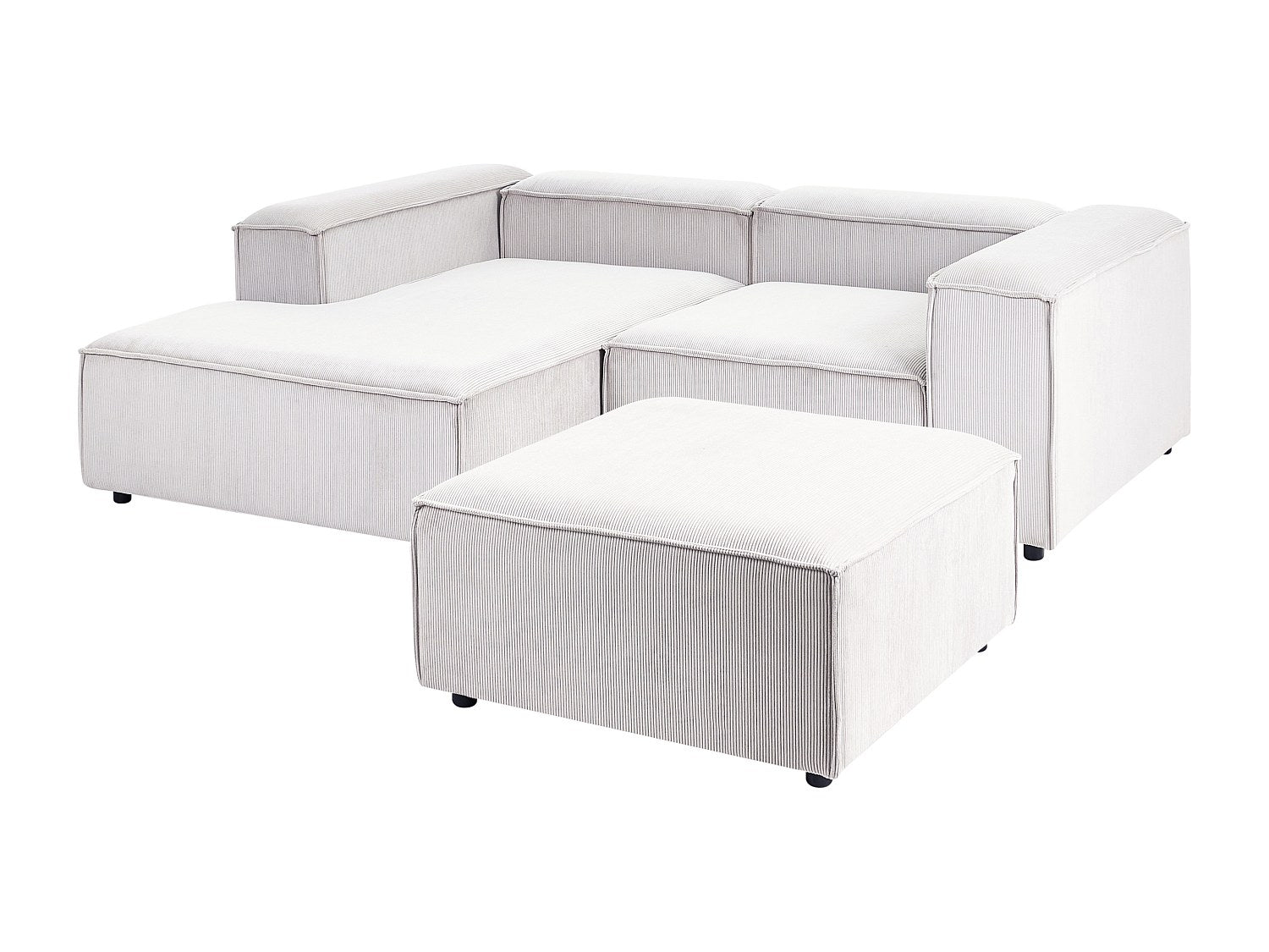 Angle pour canapé modulable 3 places blanc velours