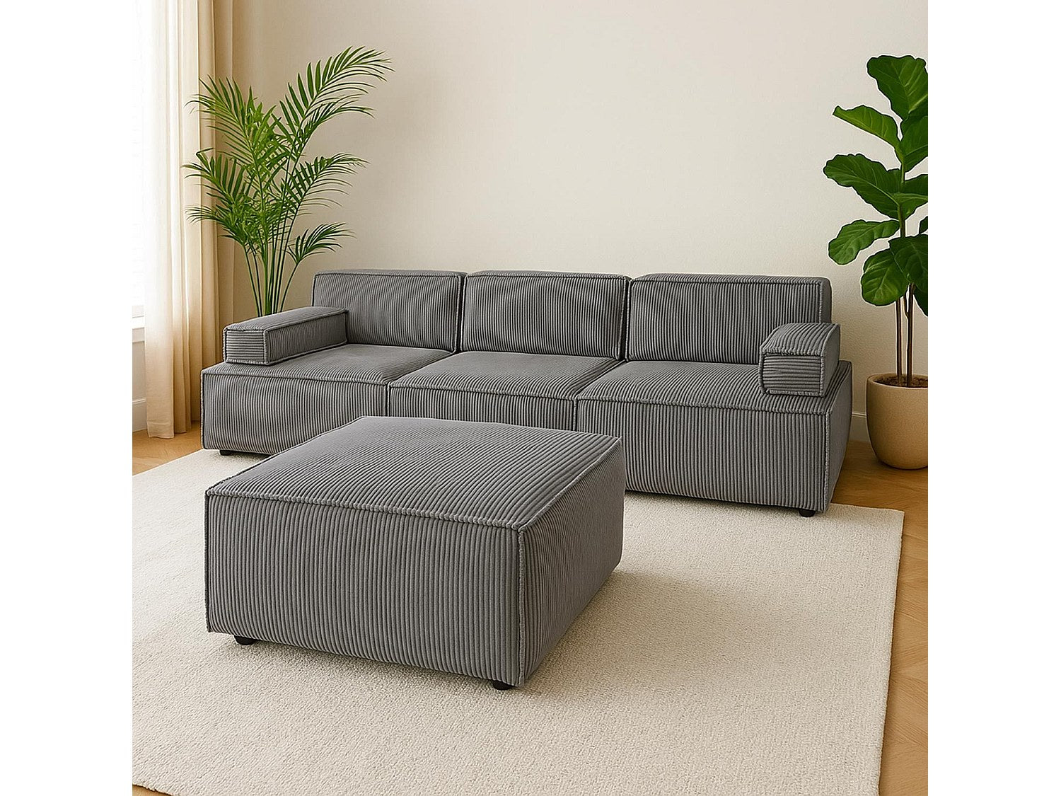 Canapé modulable gris velours