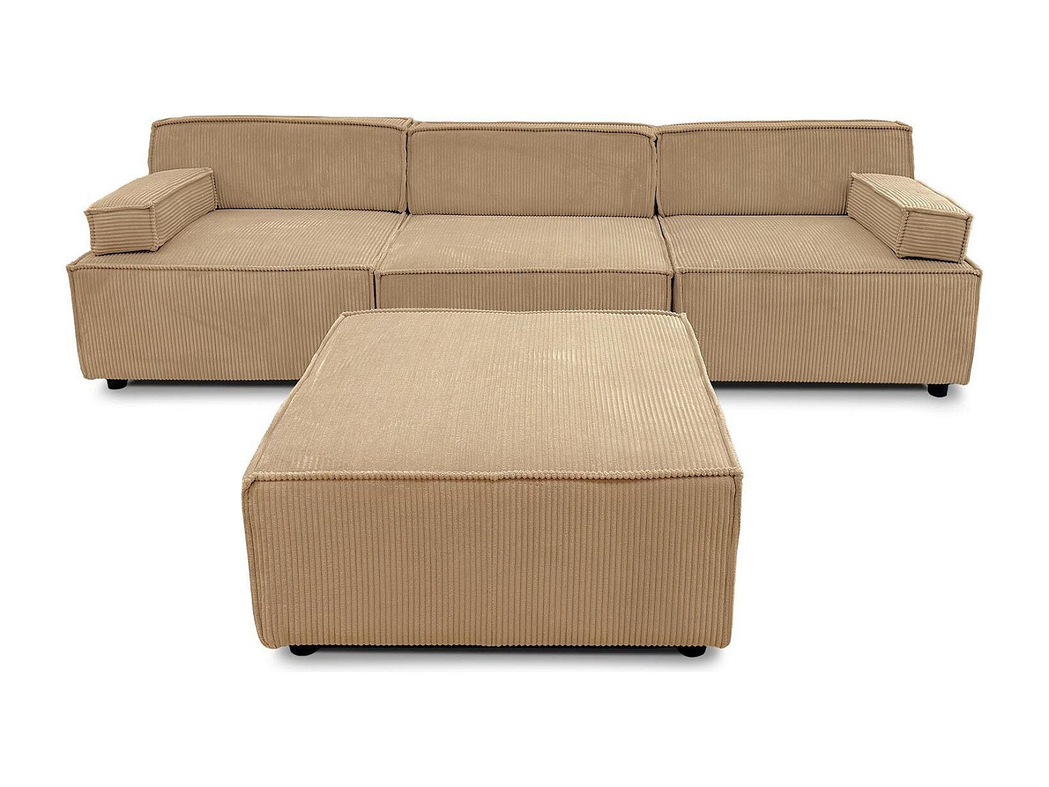 Canapé modulable beige velours