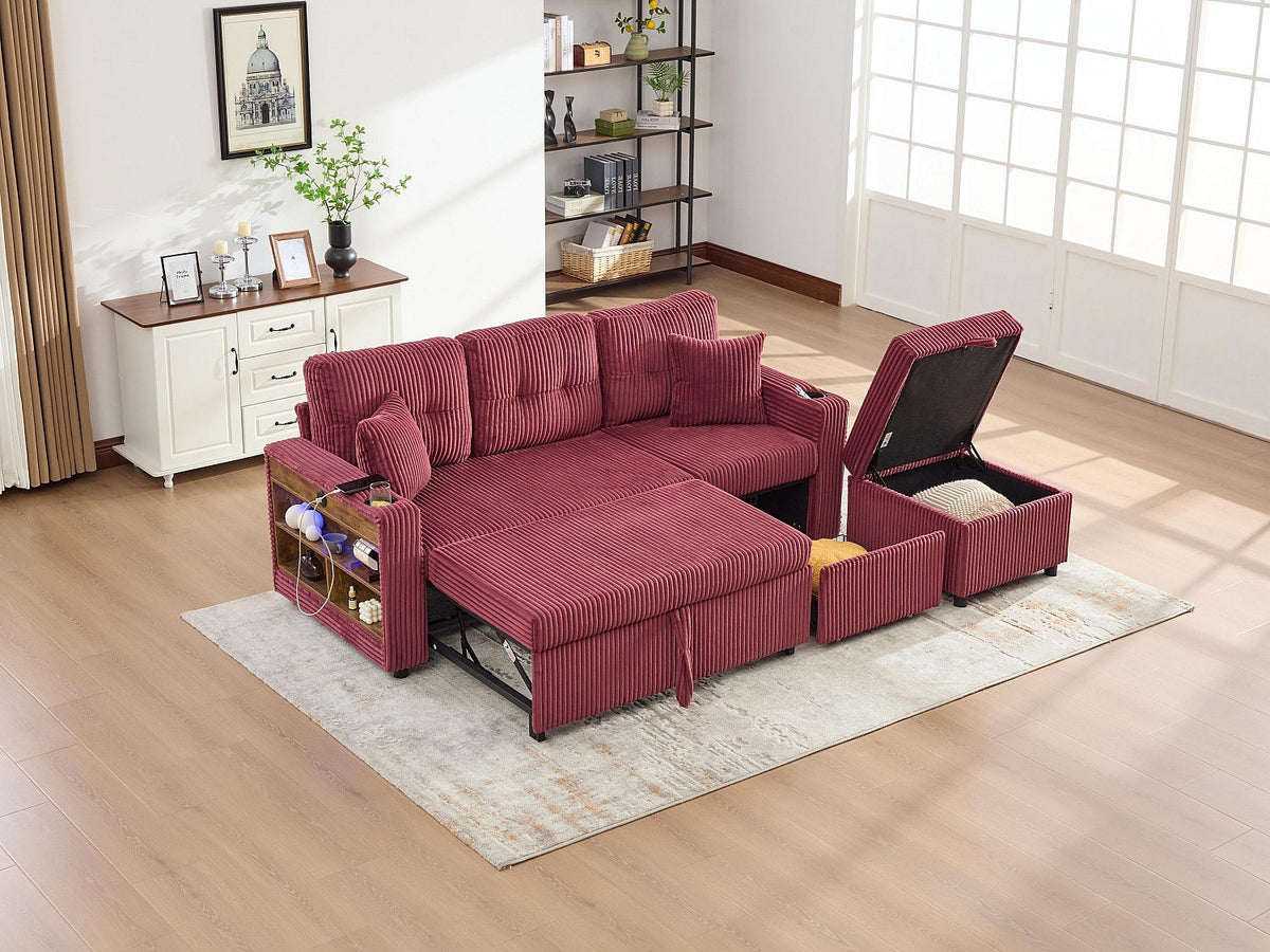 Angle pour canapé modulable convertible 3 places velours - Allurex