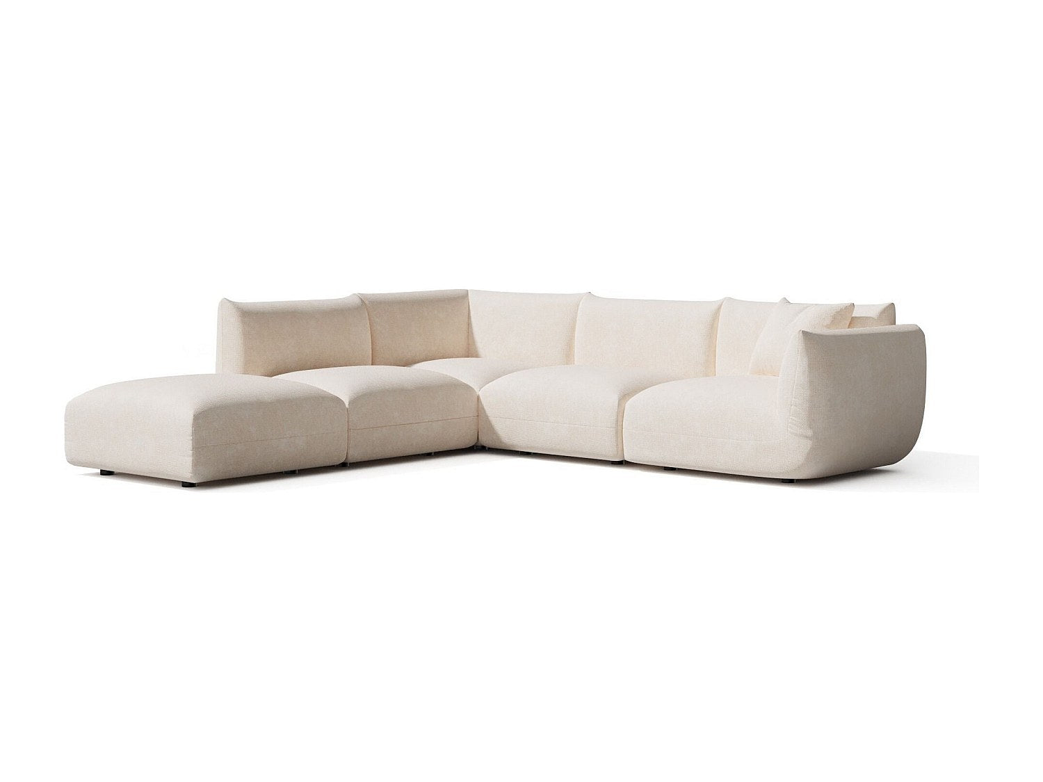 Canapé modulable 7 places beige velours