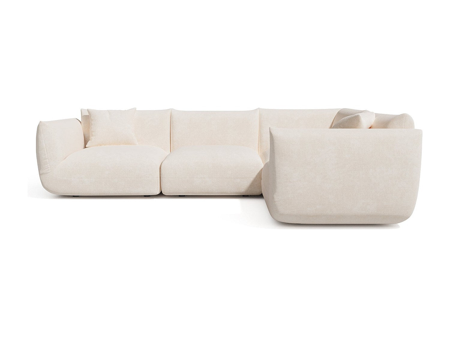 Canapé modulable 6 places beige velours