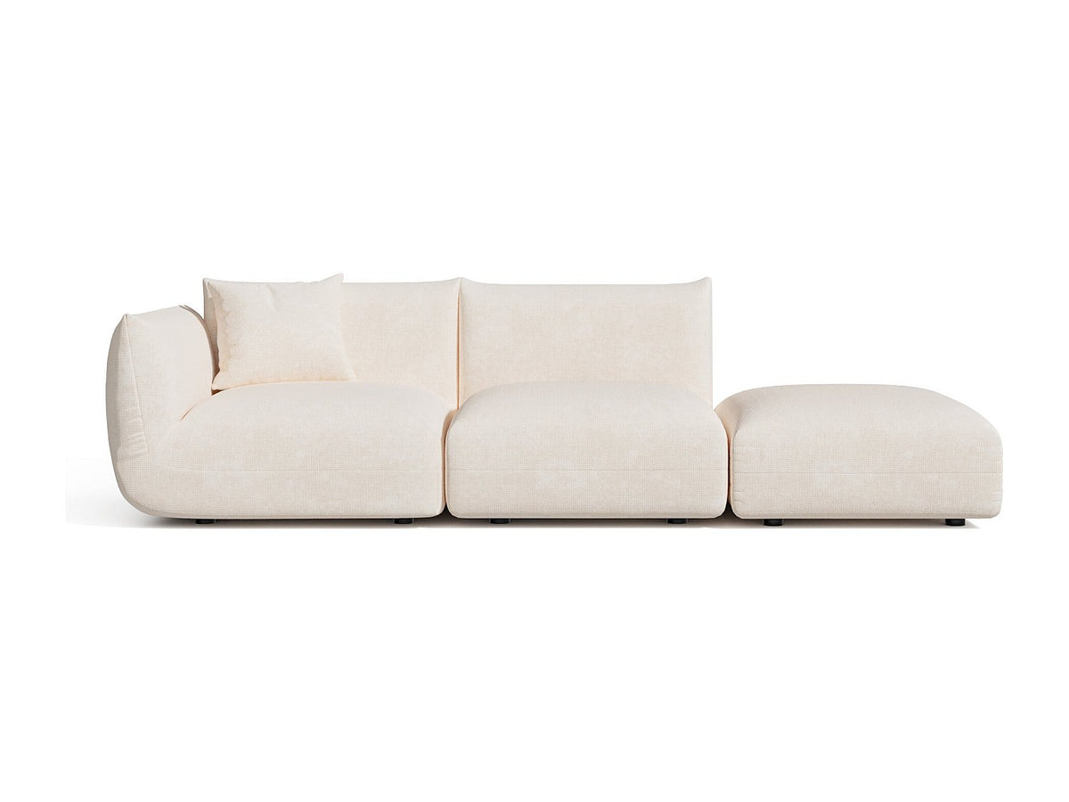 Canapé modulable 5 places beige velours