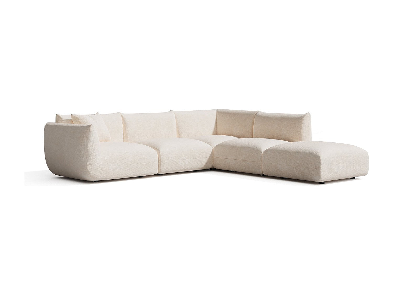 Canapé modulable 7 places beige velours