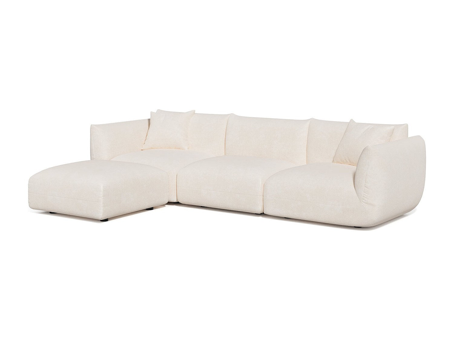 Angle pour canapé modulable 6 places beige velours