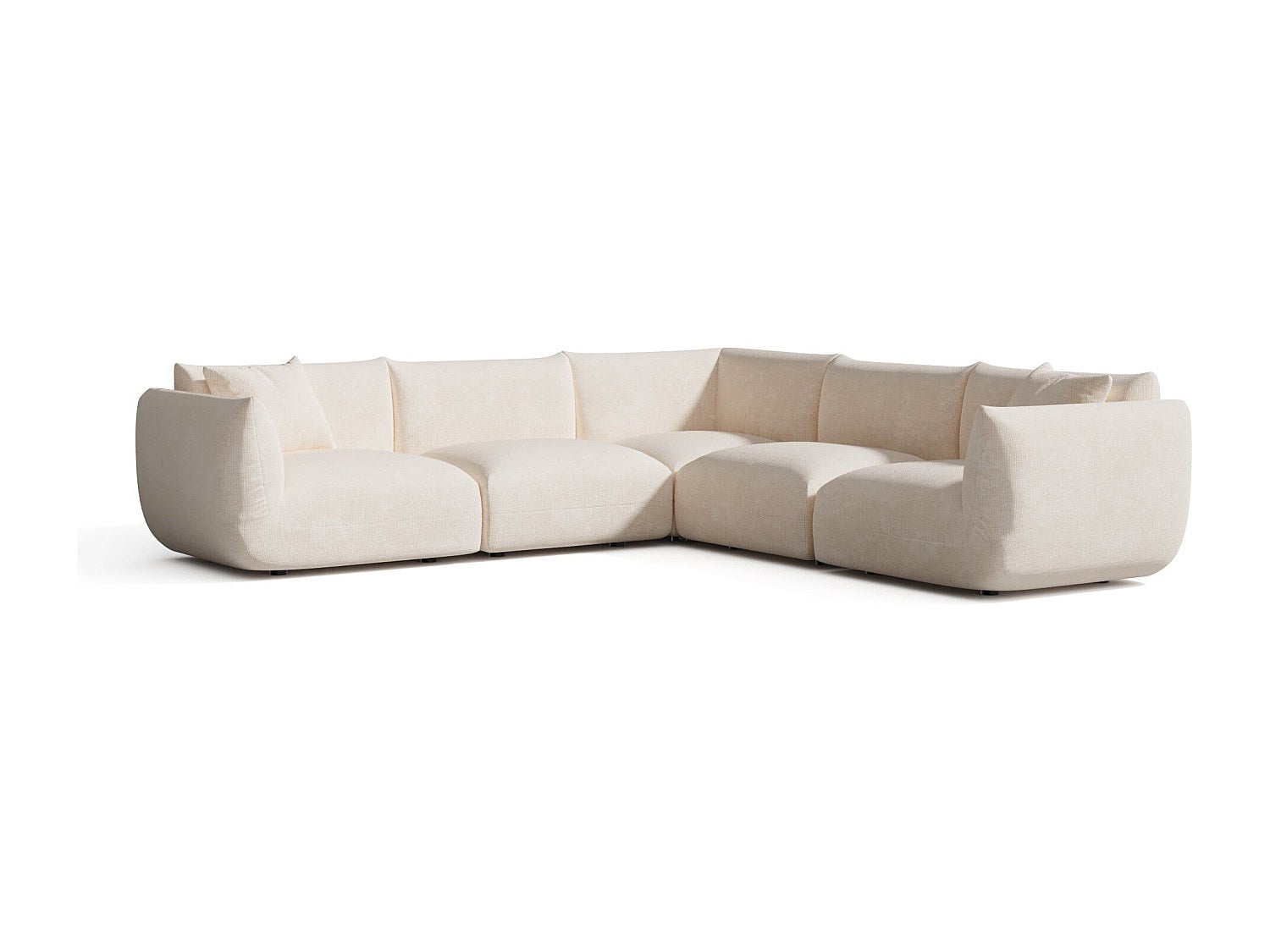 Canapé modulable panoramique 8 places beige velours