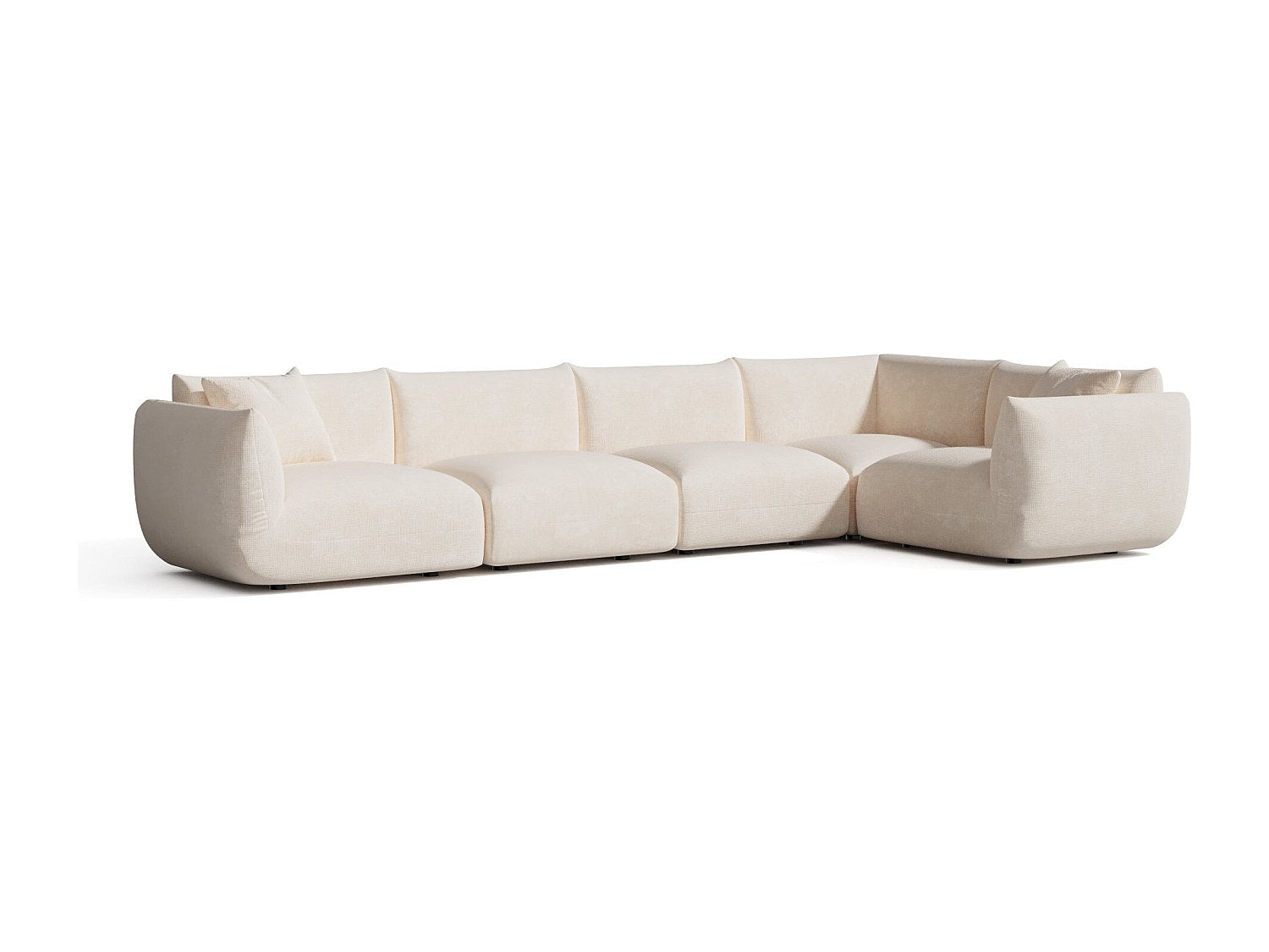 Canapé modulable panoramique 8 places beige velours