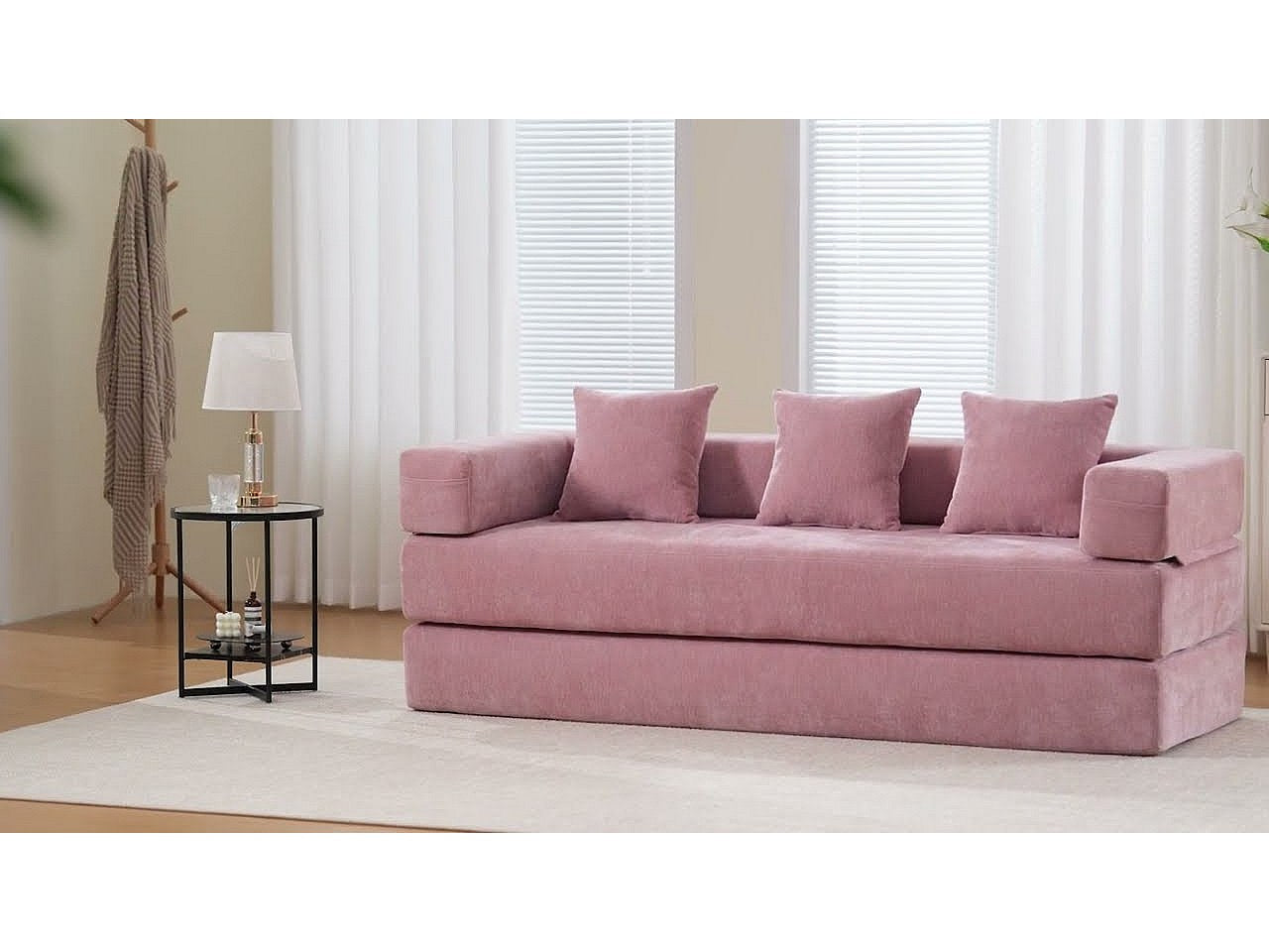 Canapé modulable convertible noir velours