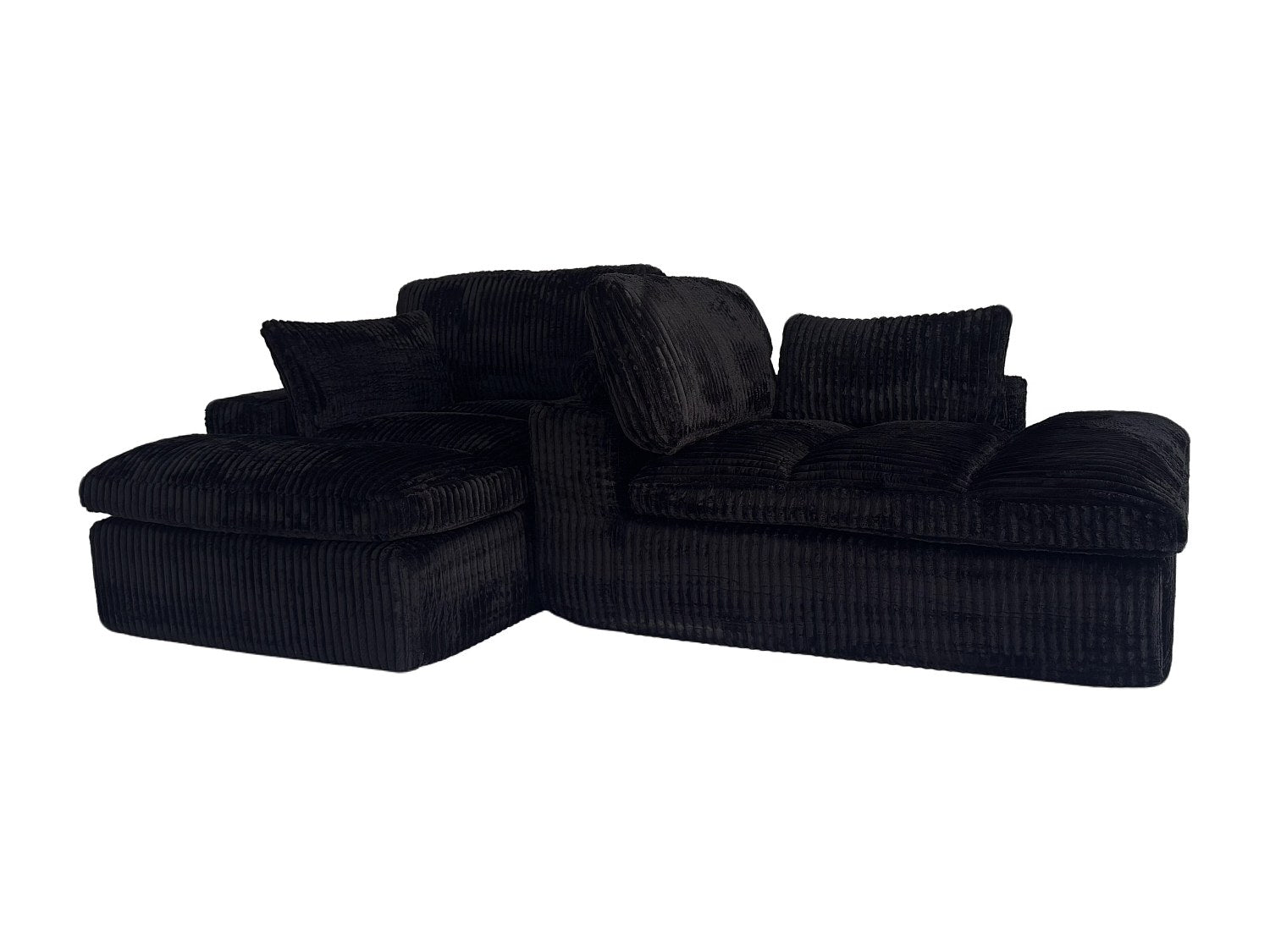 Canapé modulable convertible noir tissu