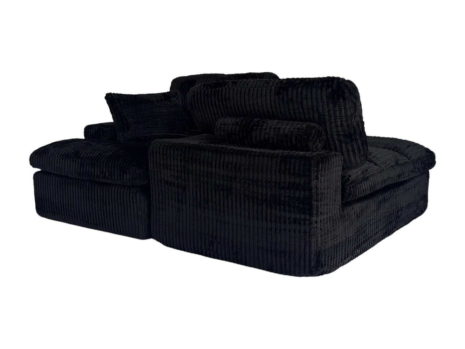 Canapé modulable convertible noir tissu