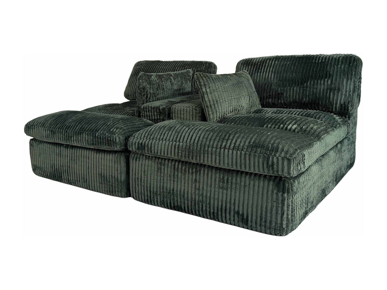 Canapé modulable convertible vert tissu