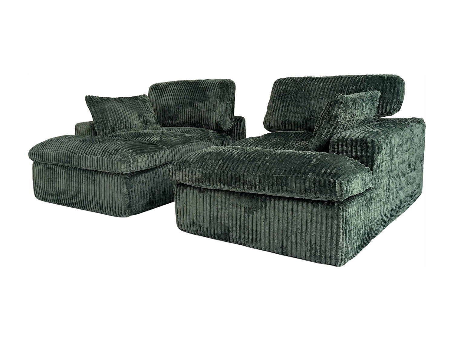 Canapé modulable convertible vert tissu