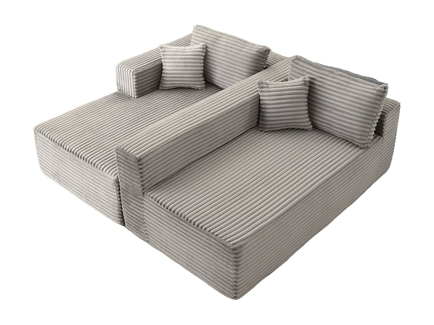 Canapé modulable gris tissu