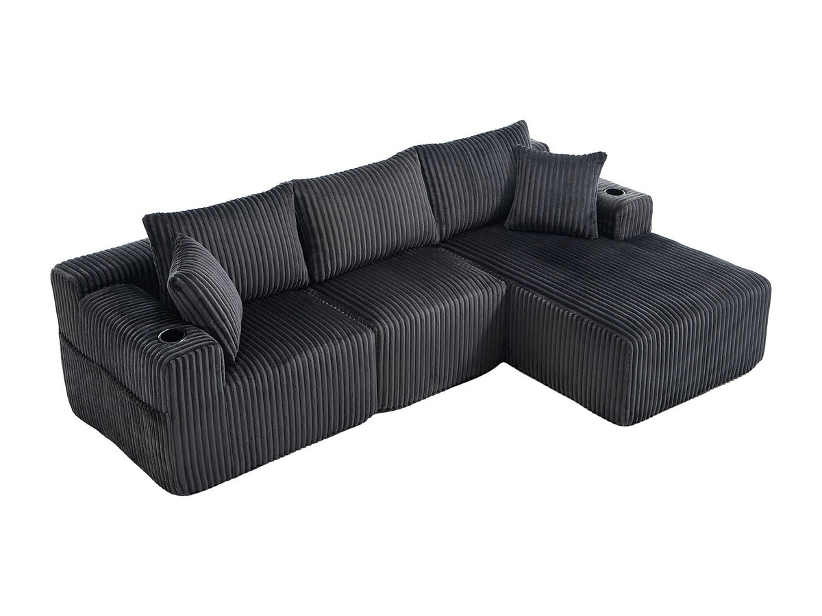 Canapé modulable convertible 3 places gris tissu