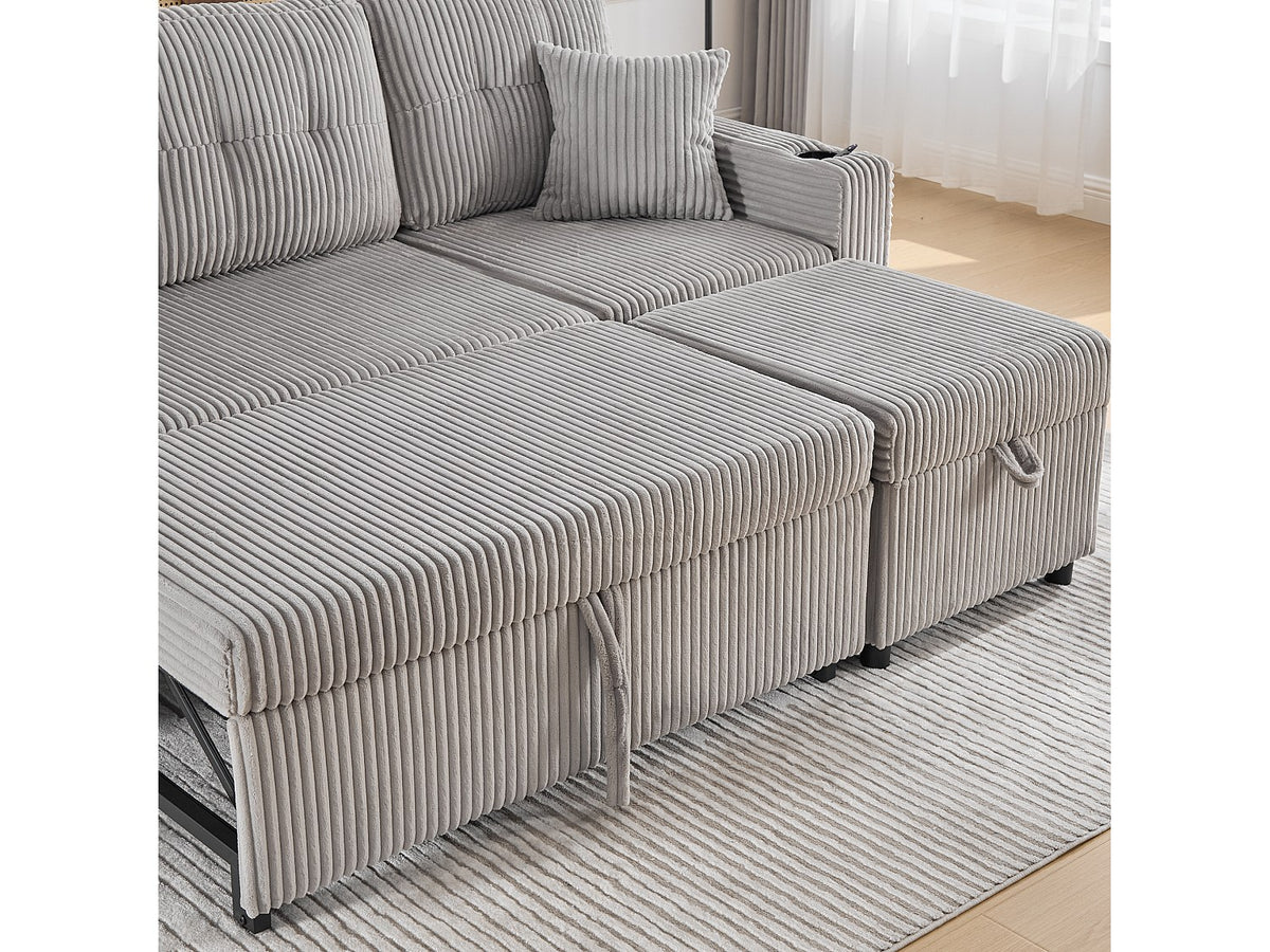 Angle pour canapé modulable convertible 3 places gris tissu - Allurex