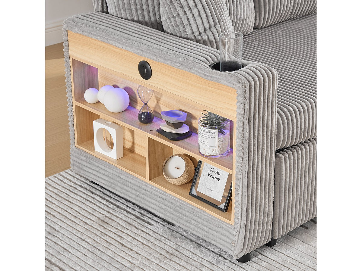 Angle pour canapé modulable convertible 3 places gris tissu - Allurex