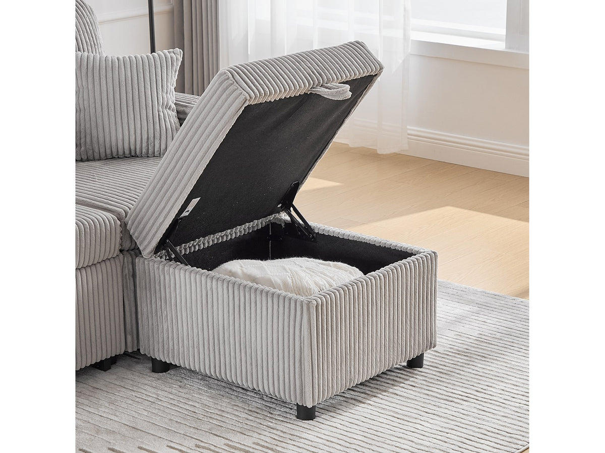 Angle pour canapé modulable convertible 3 places gris tissu - Allurex