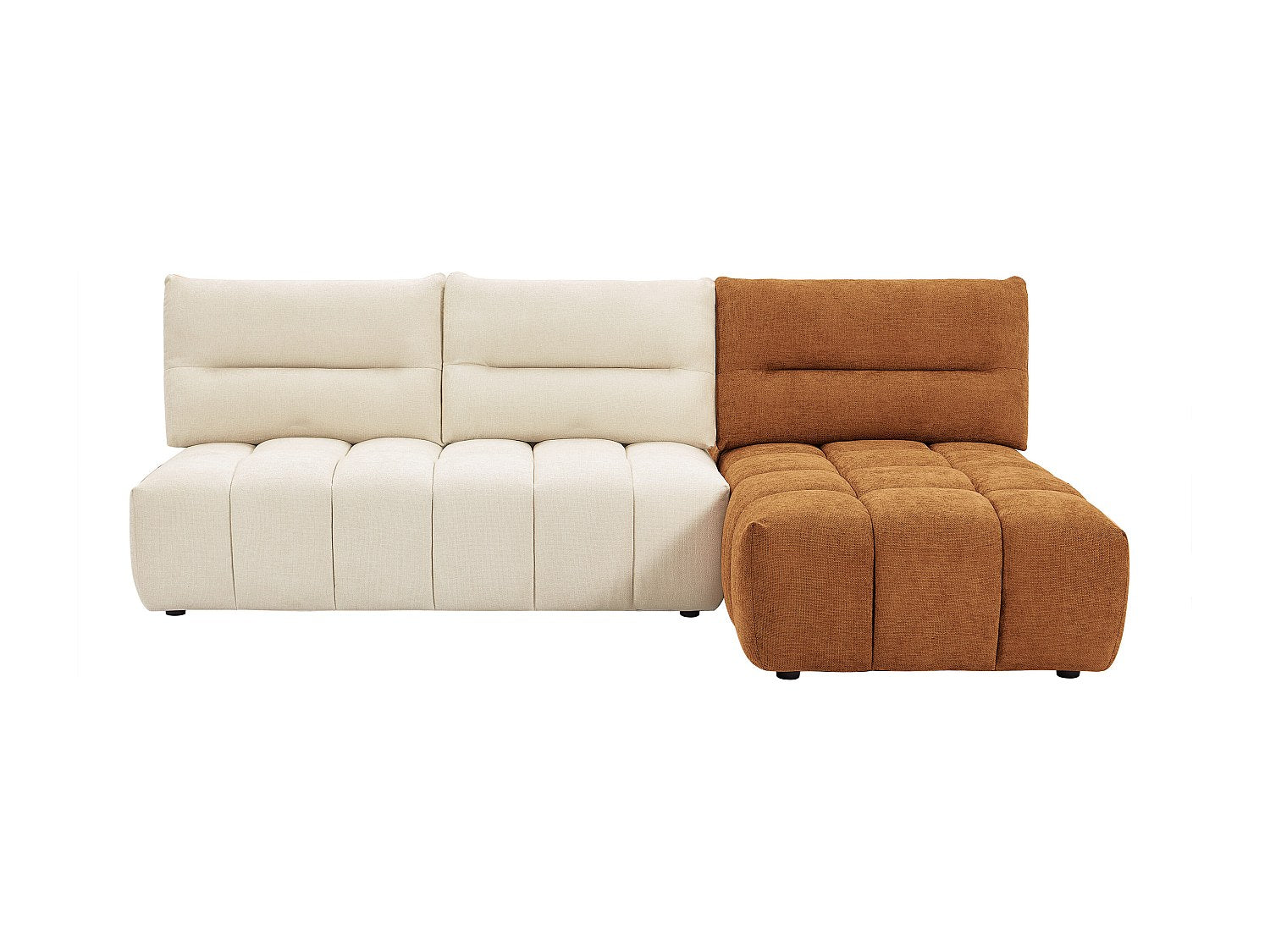 Angle pour canapé modulable orange tissu