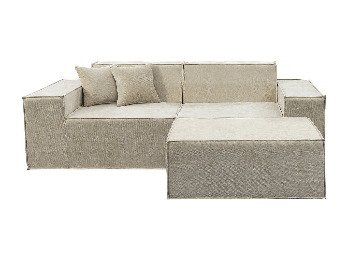 Canapé modulable 3 places beige tissu