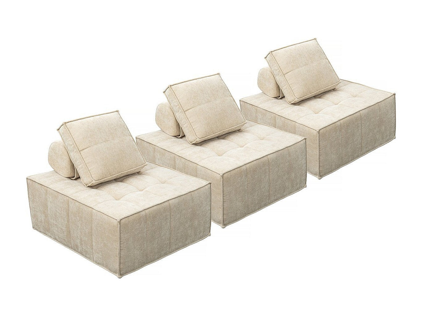 Chauffeuse modulable beige tissu