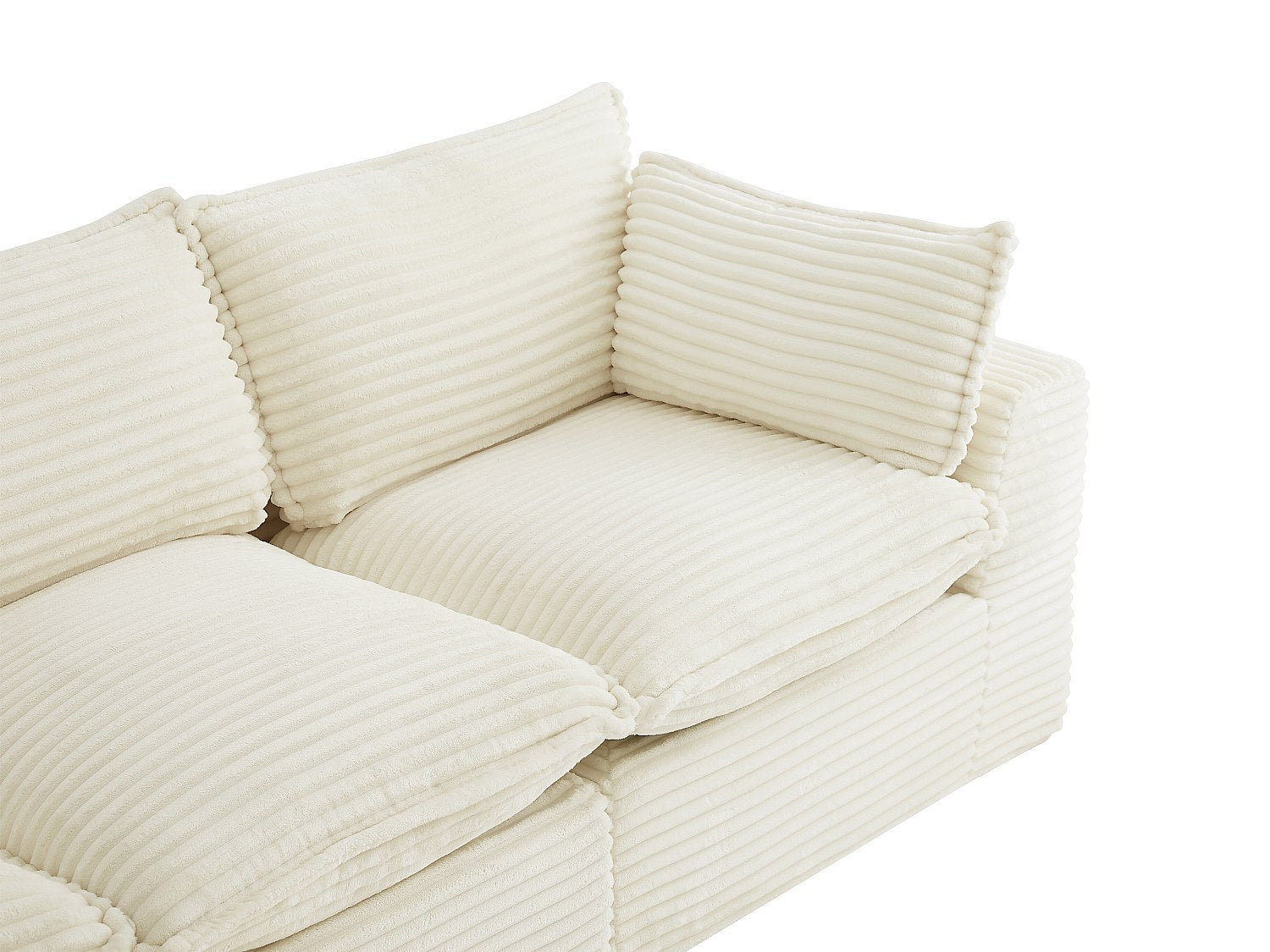 Angle pour canapé modulable beige velours