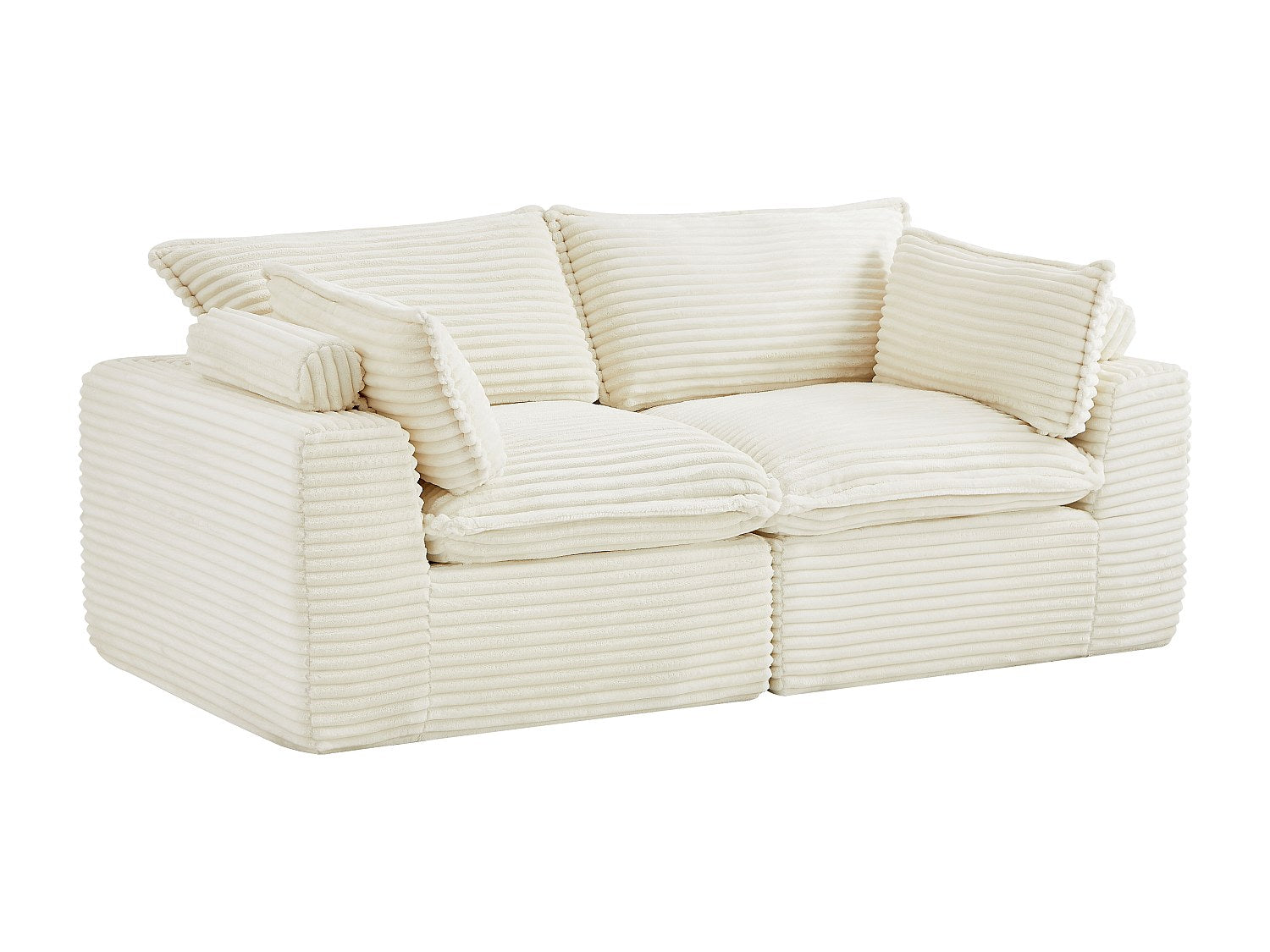 Angle pour canapé modulable beige velours