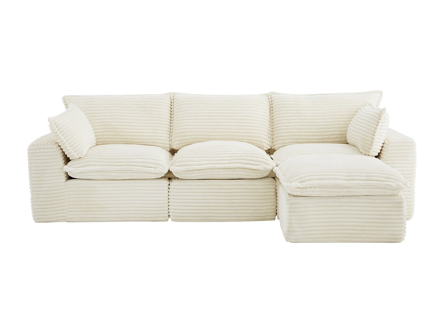 Angle pour canapé modulable beige velours