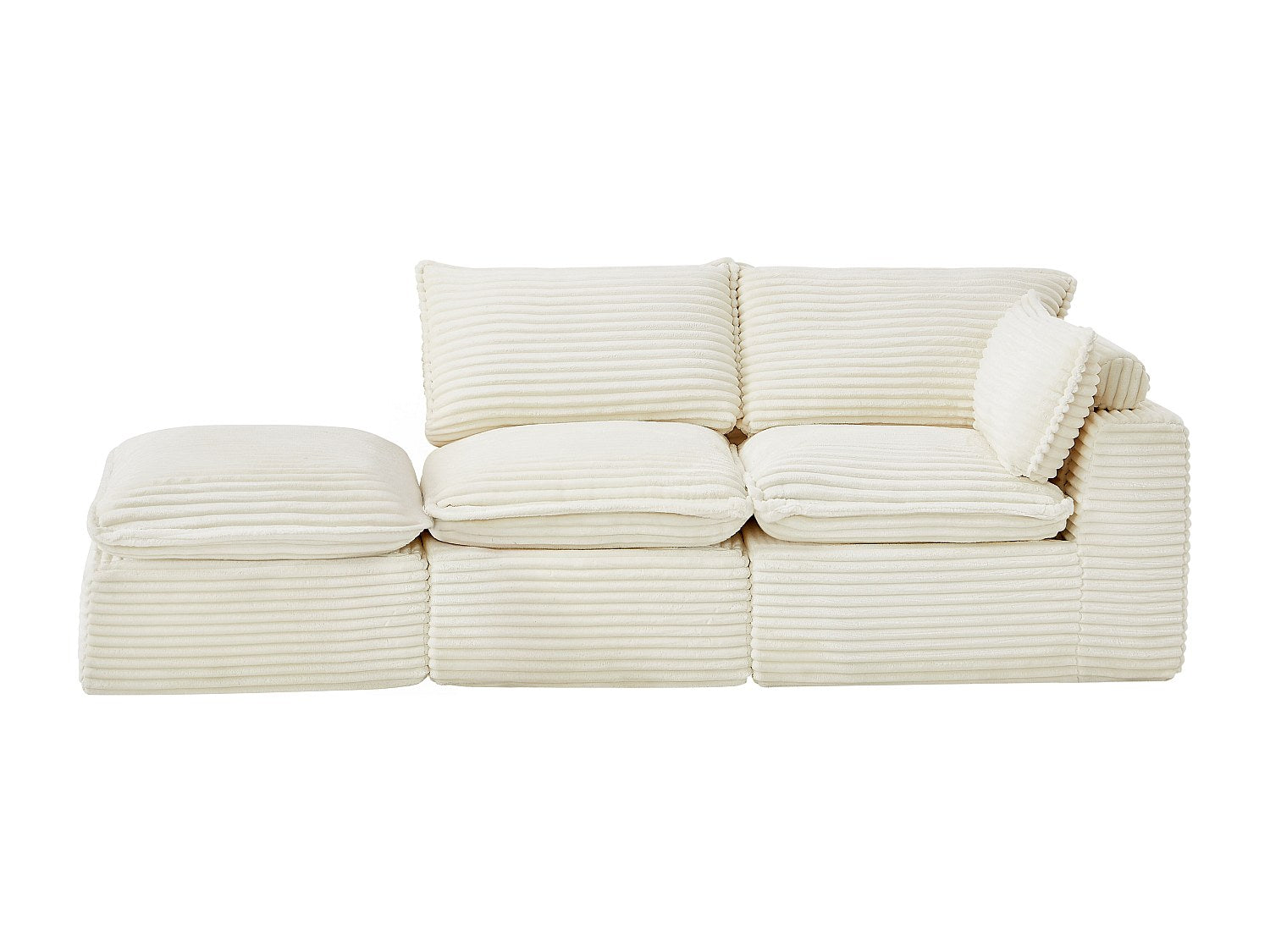 Angle pour canapé modulable beige velours