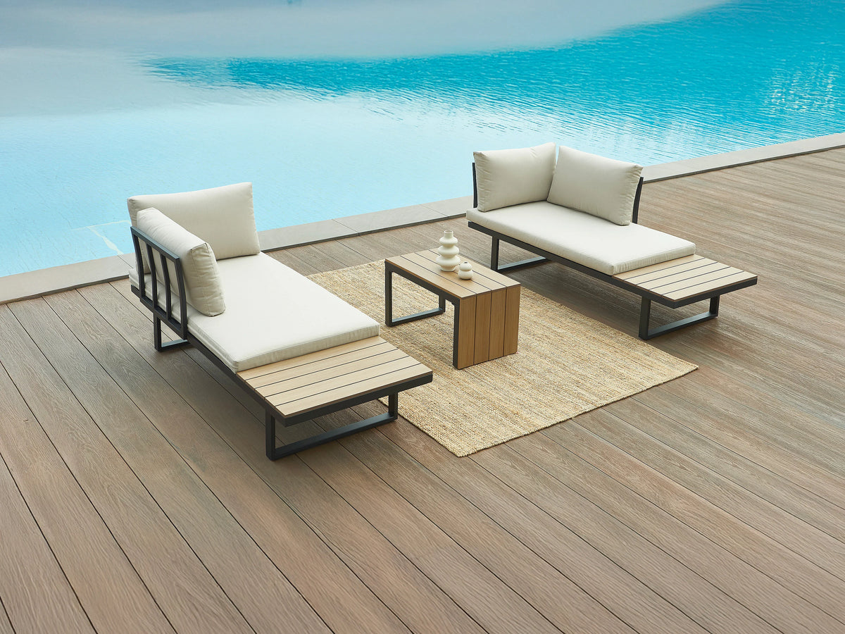 Canapé Modulable Extérieur 4 Places Aluminium Anthracite - BAMBAÏA - vue 2