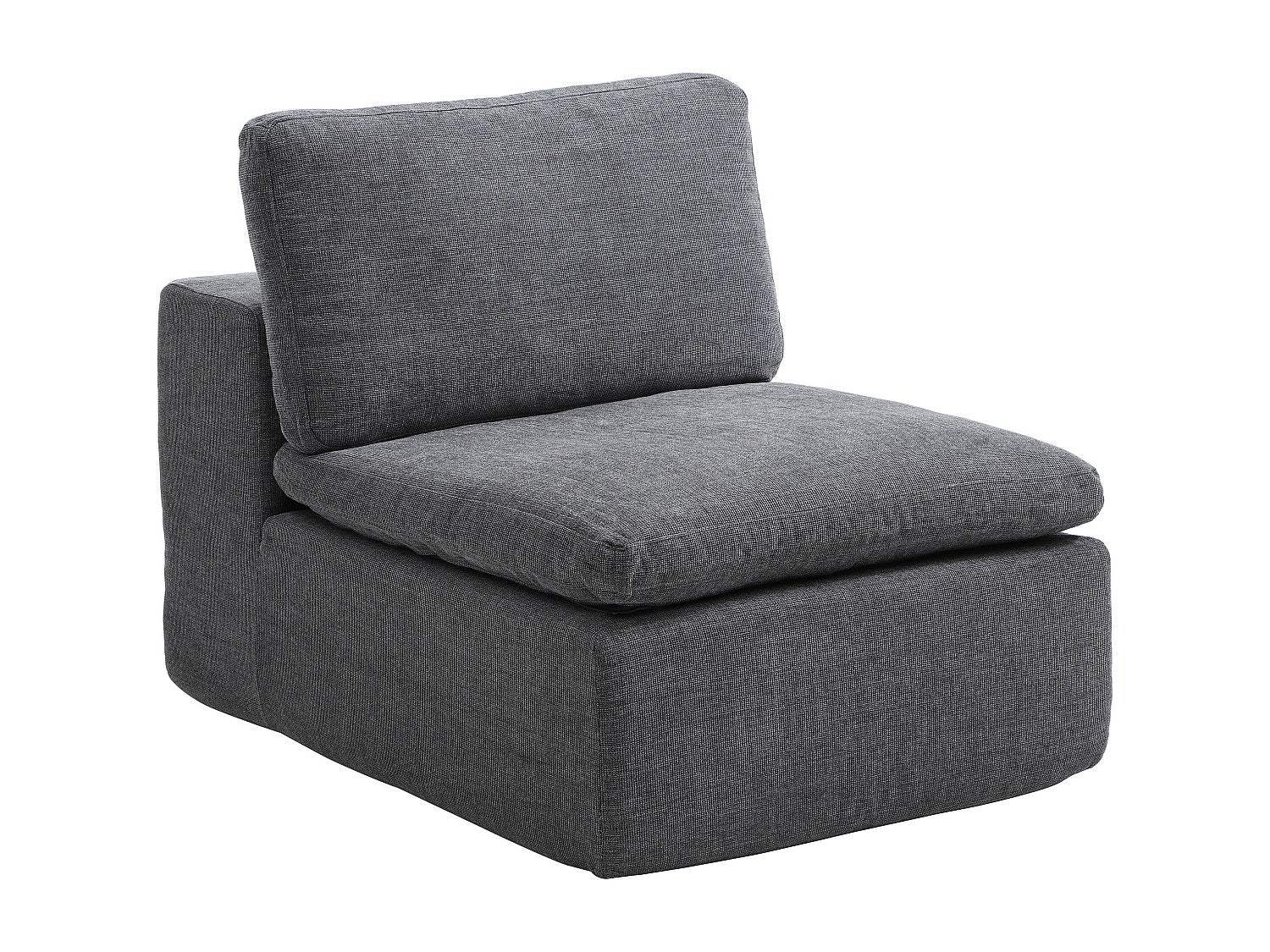 Canapé modulable 3 places gris tissu
