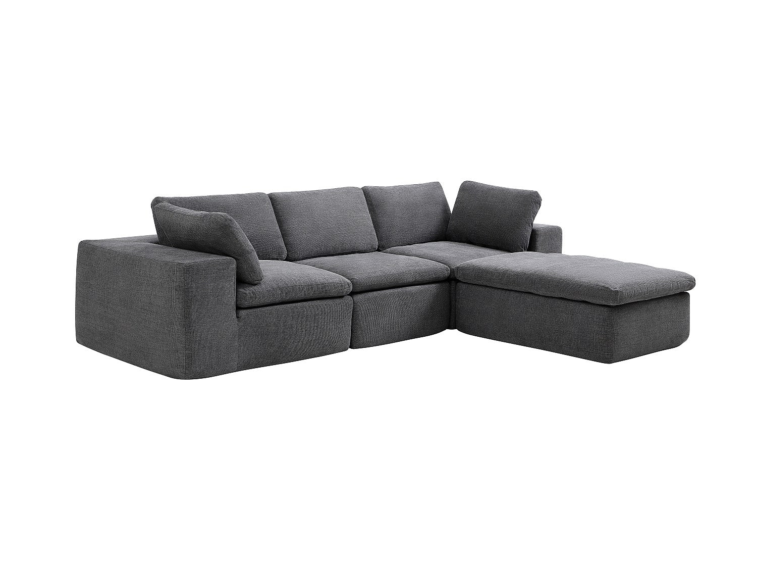 Angle pour canapé modulable gris tissu