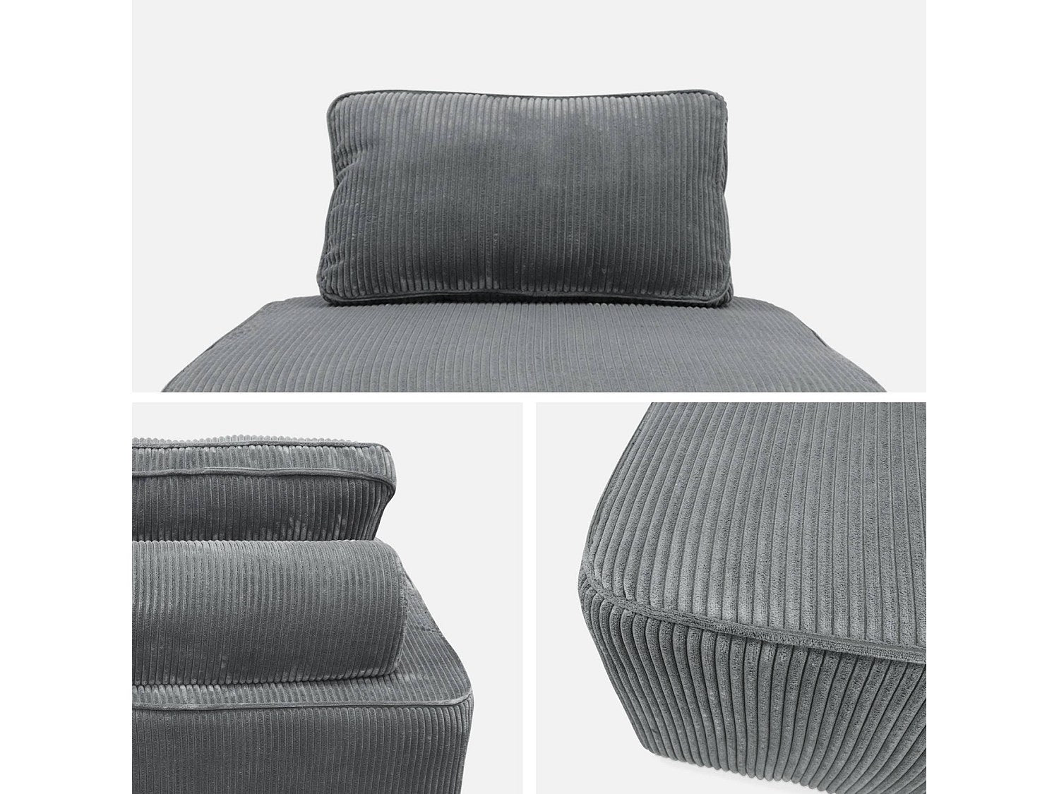 Chauffeuse modulable gris velours