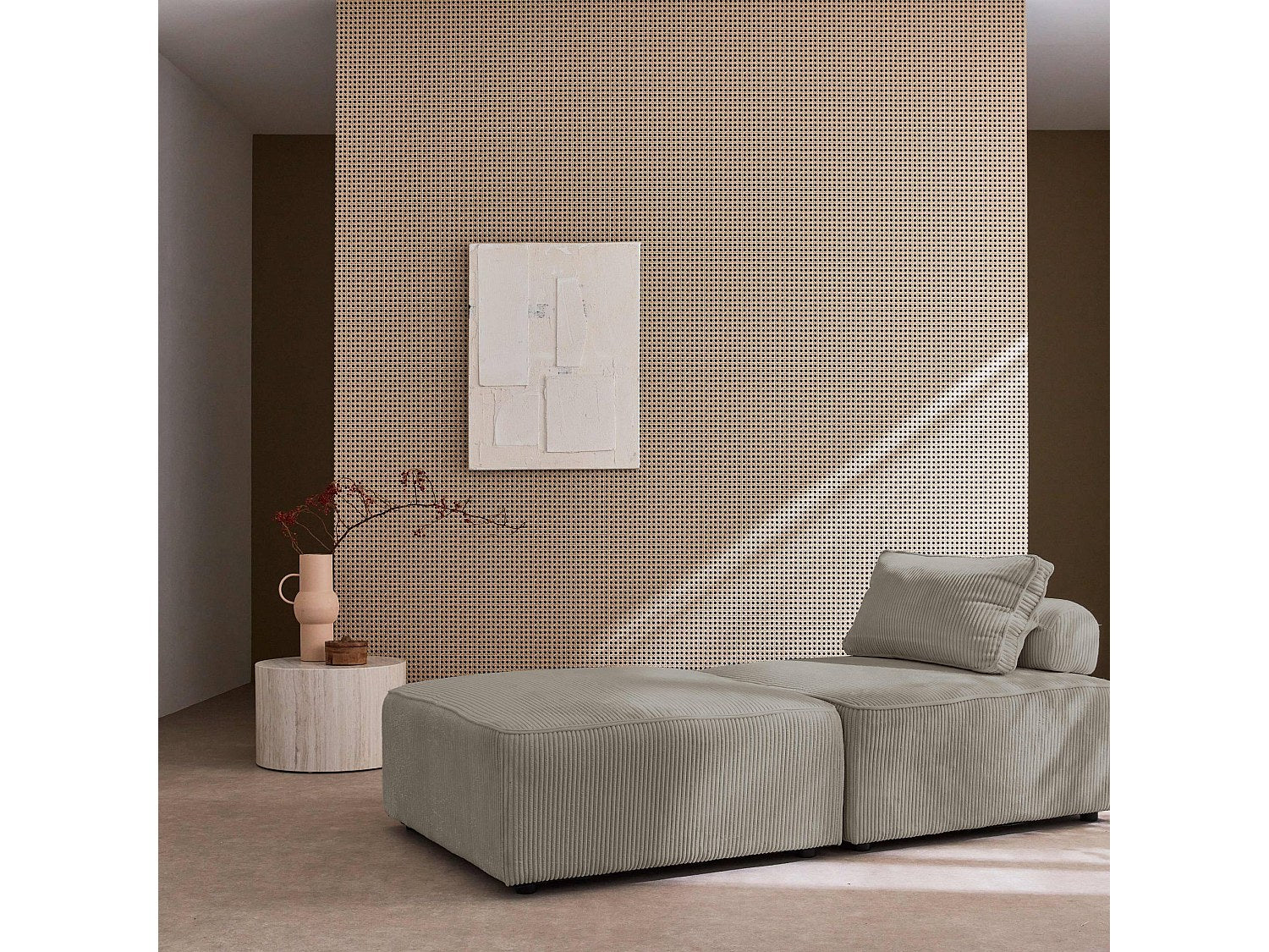 Chauffeuse modulable gris velours