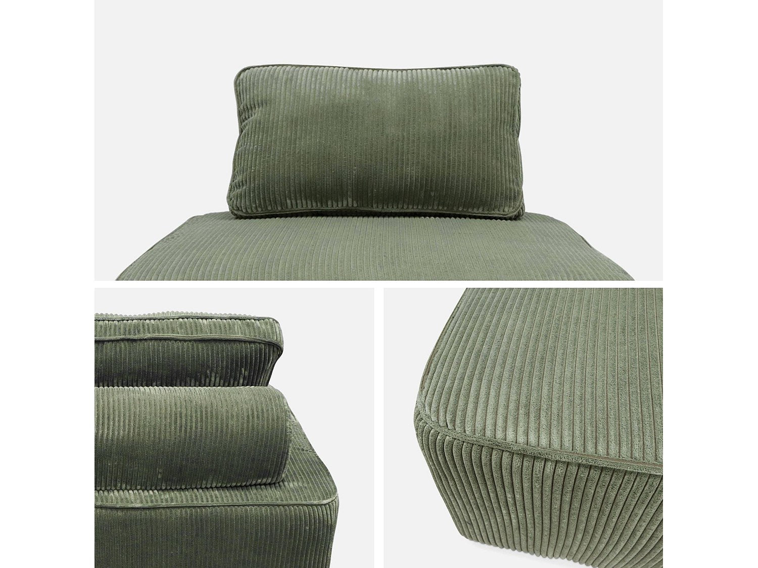Chauffeuse modulable vert velours