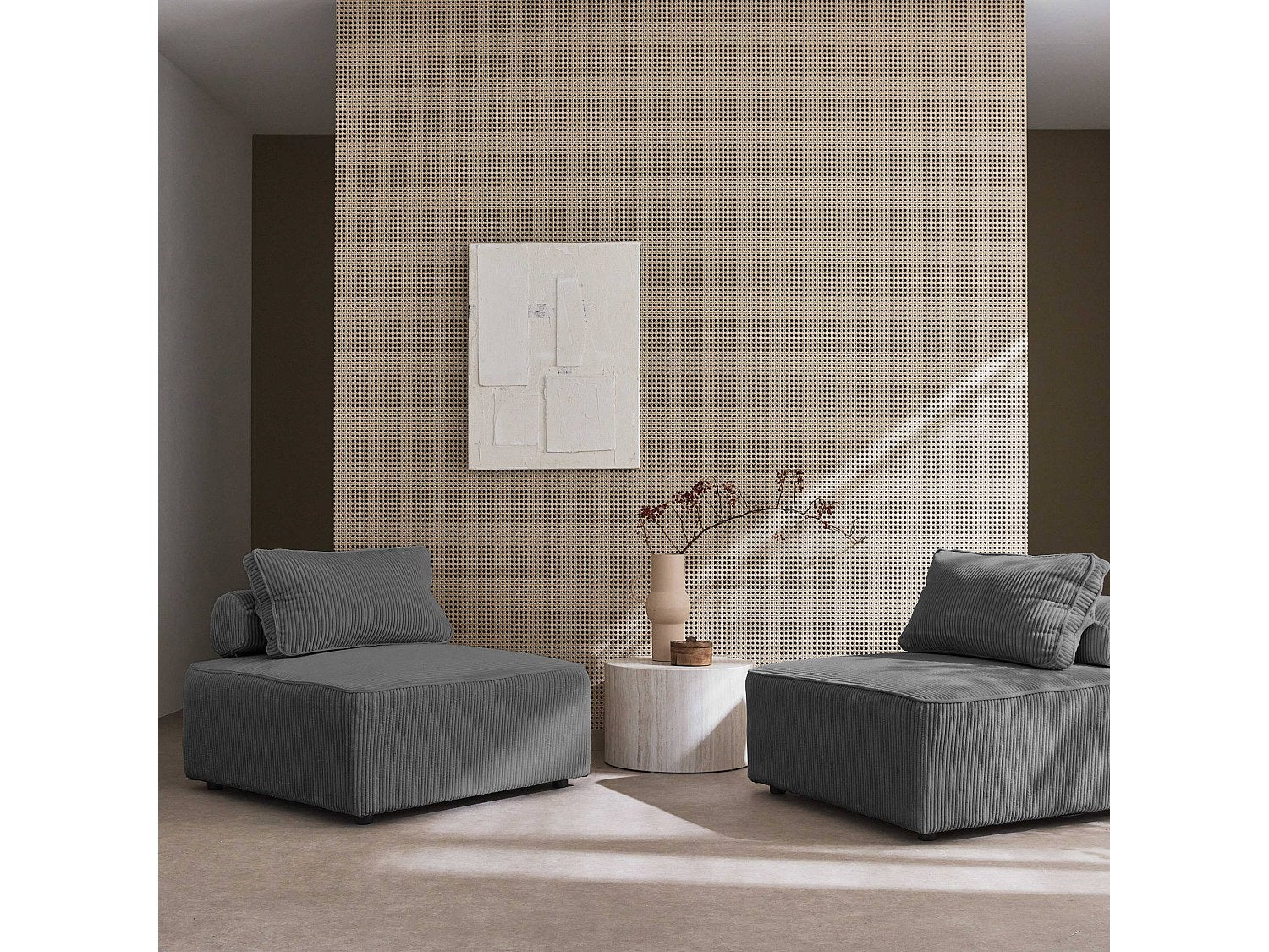 Chauffeuse modulable gris velours