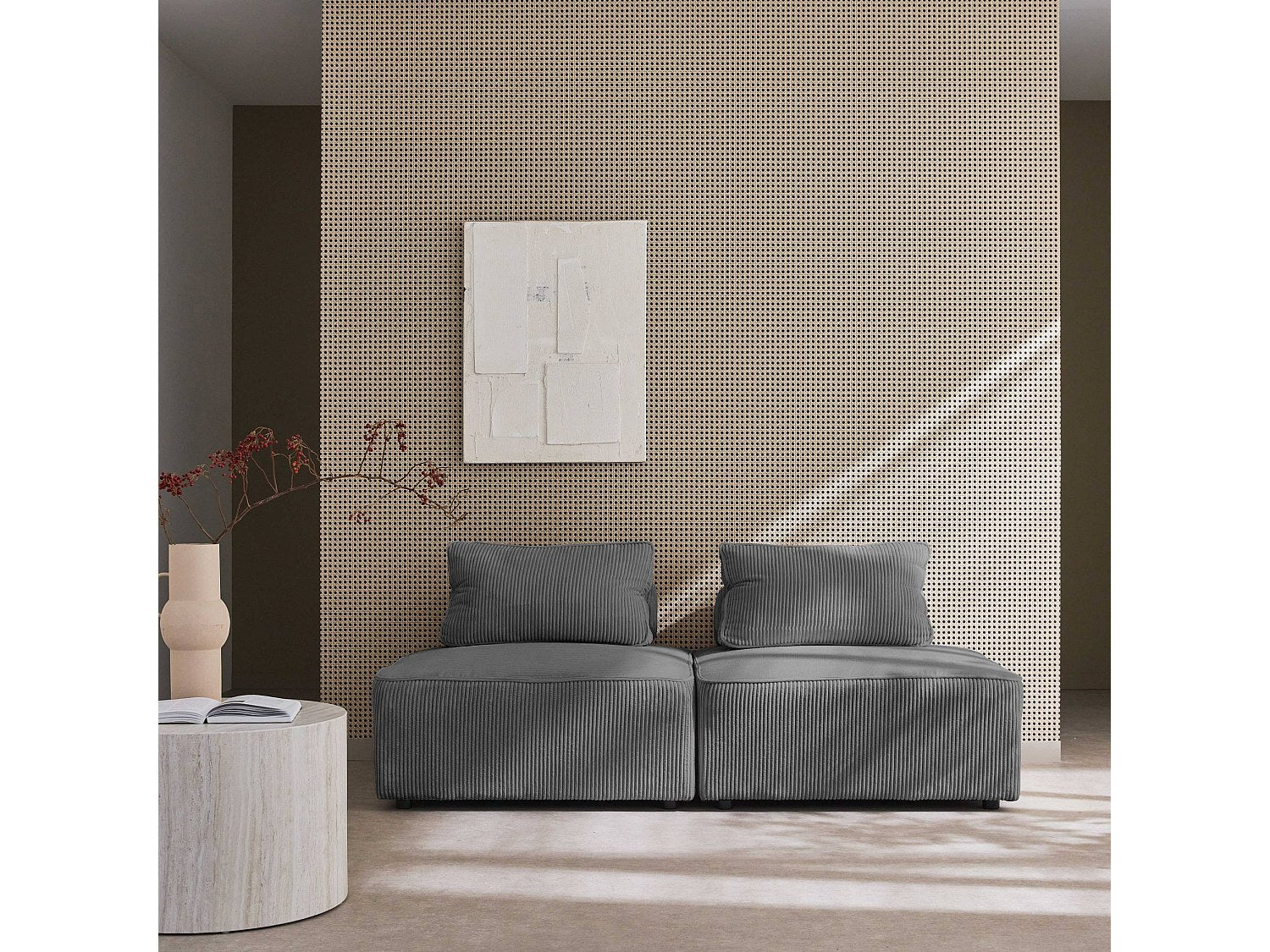 Chauffeuse modulable gris velours
