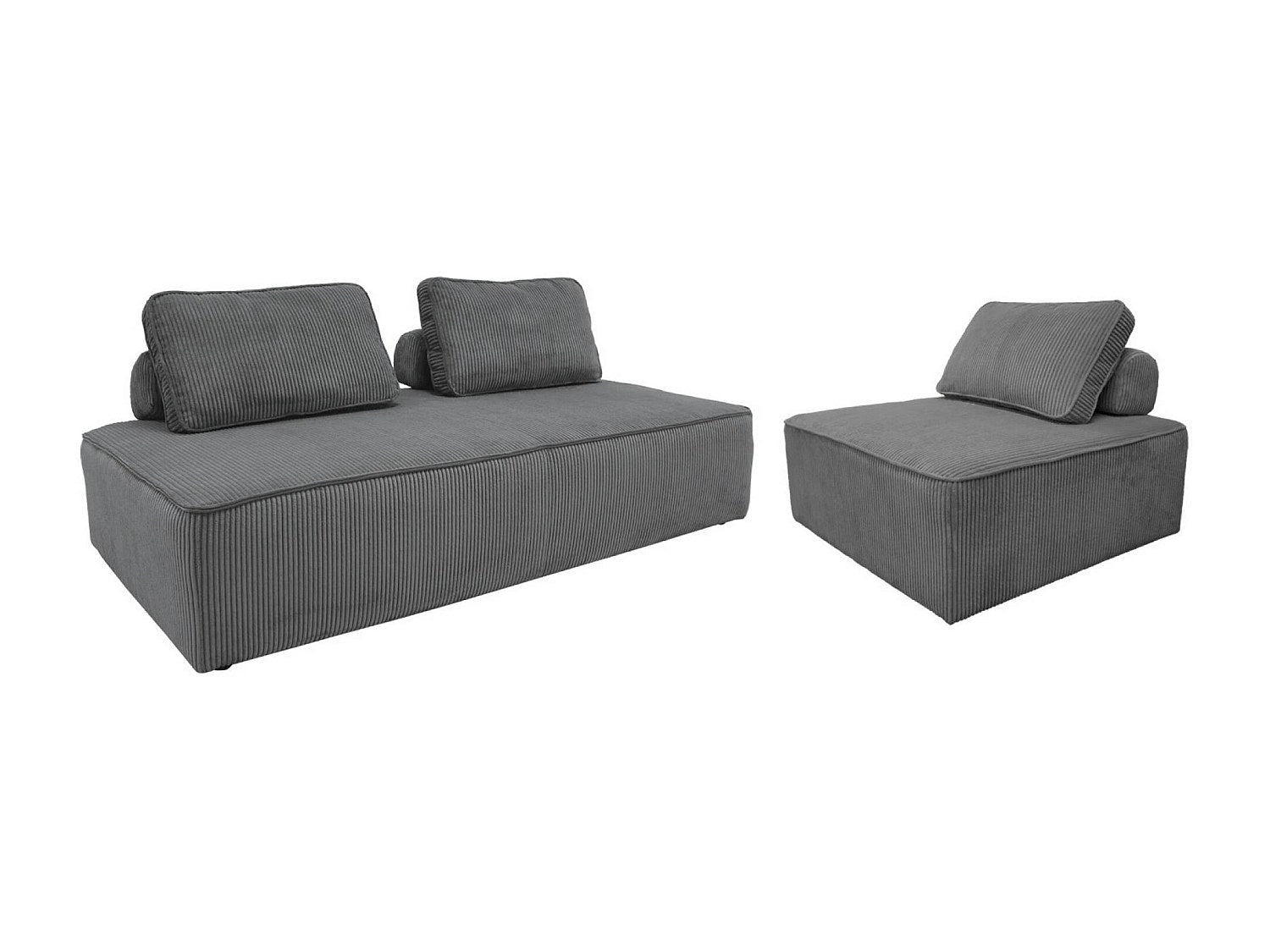 Chauffeuse modulable 3 places gris velours