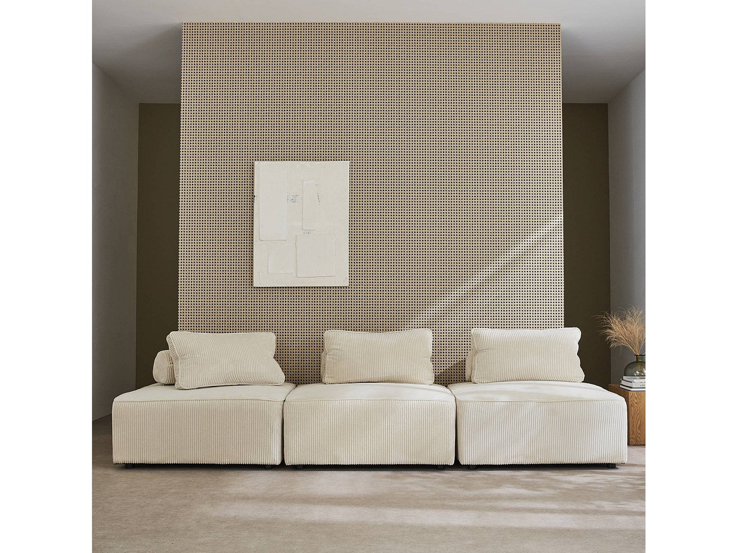 Chauffeuse modulable beige velours